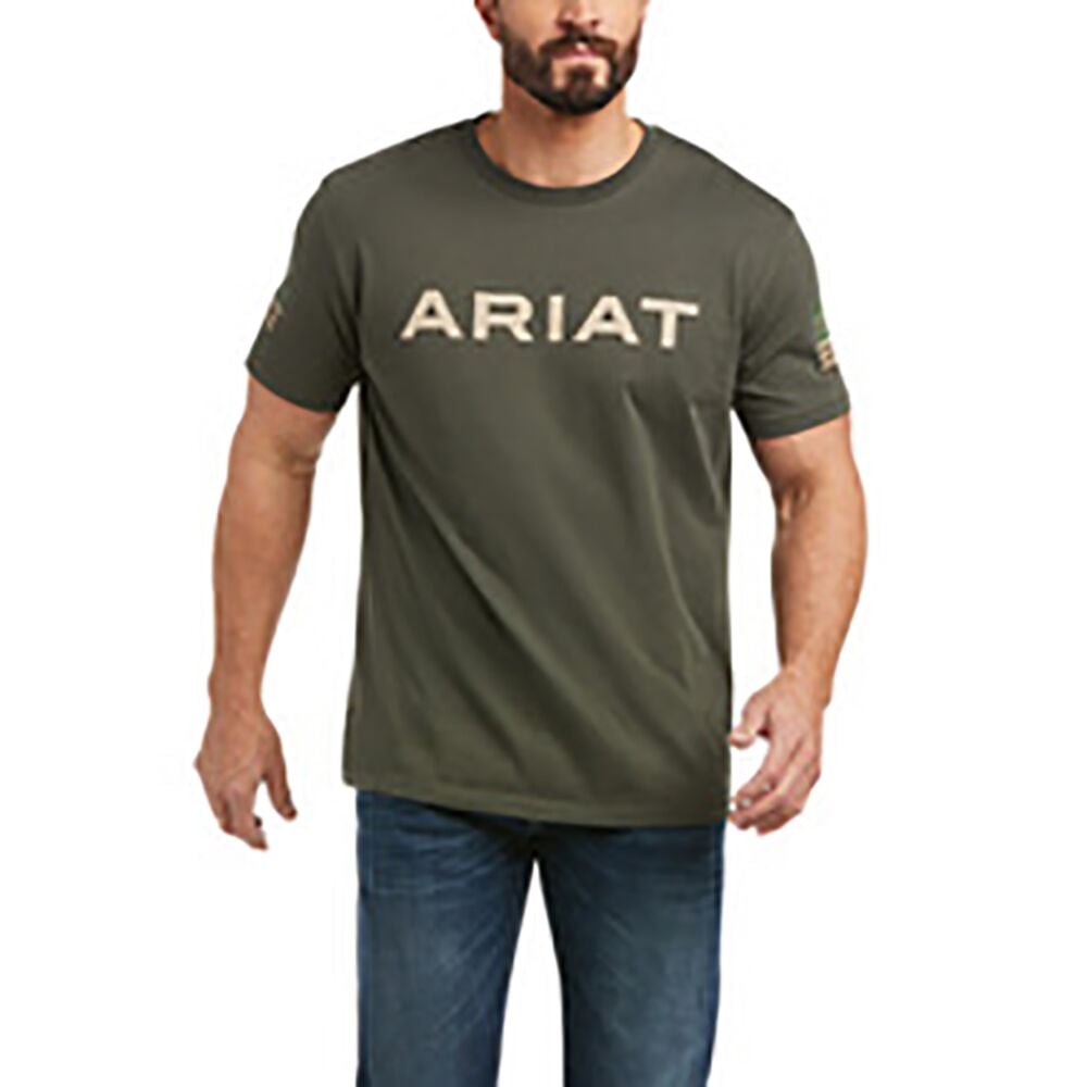image of Men's Khaki Logo Short Sleeve T-Shirt