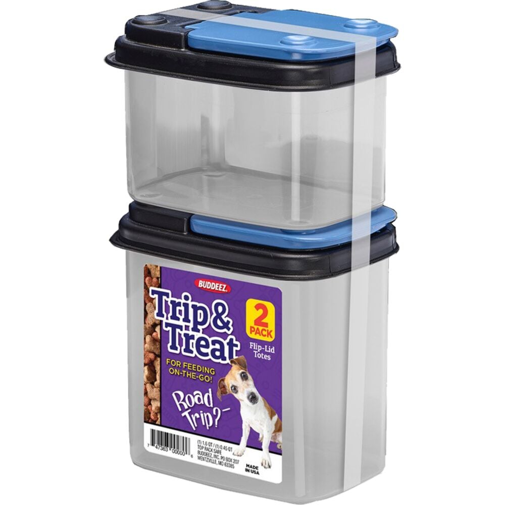 image of Pet Food and Treat Dispensers- Trip and Treat, 2 pk