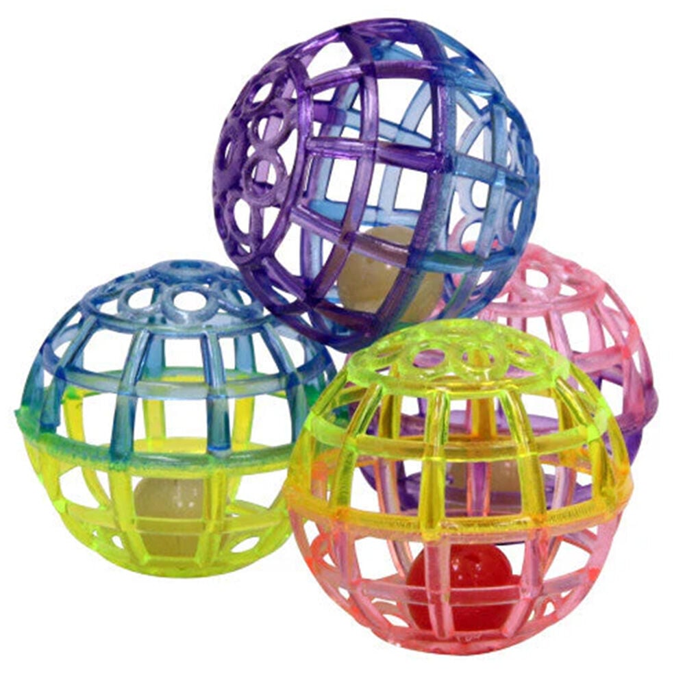 image of Cat Toy- Lattice Balls with Bell, 4 pk