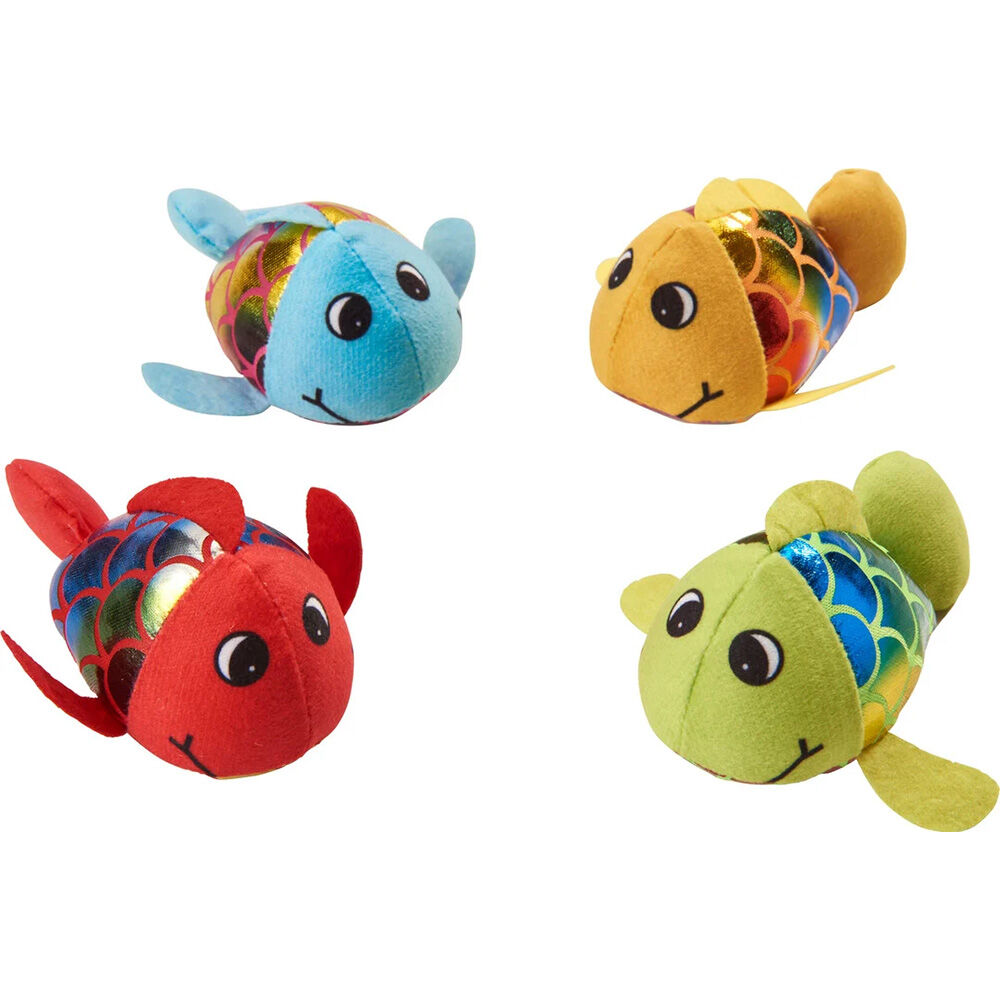 image of Assorted Plush Jittery Fish Cat Toy (Style May Vary)