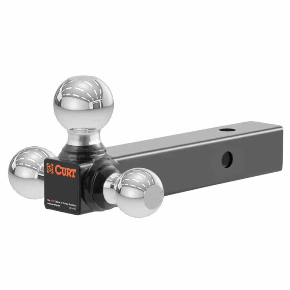 image of Curt Multi-Ball Mount, 2-in Hollow Shank, 1-7/8-in, 2-in & 2-5/16-in Chrome Balls