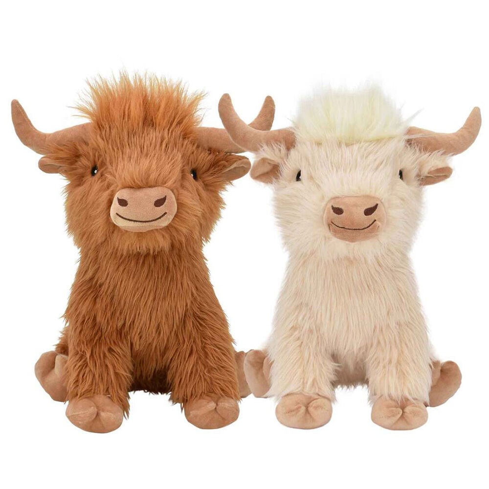 image of Assorted Jumbo Shaggy Highland Cow Dog Toy (Style May Vary)