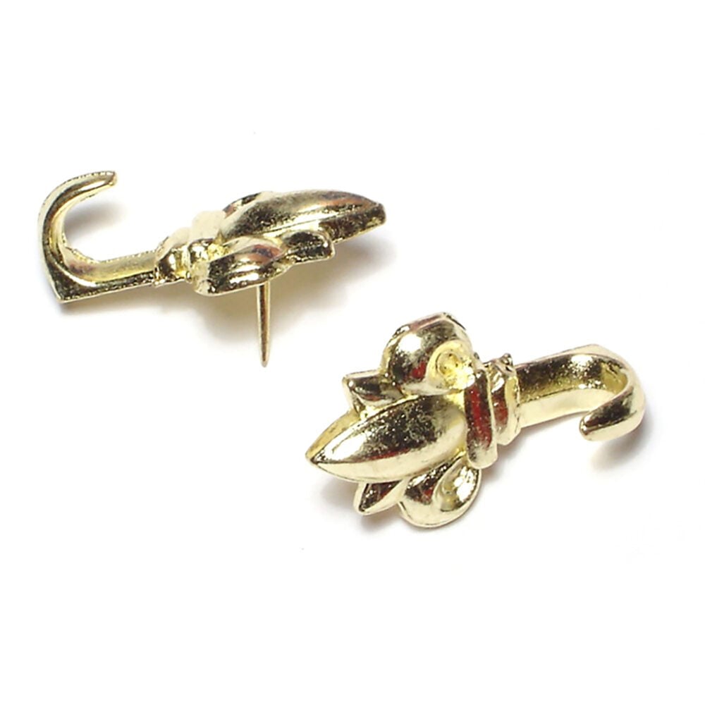 image of Fleur Push Pin Hanger Brass 23518