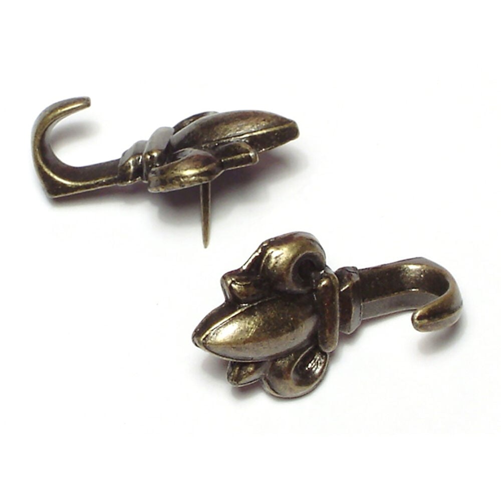 image of Fleur Push Pin Hanger, Brass