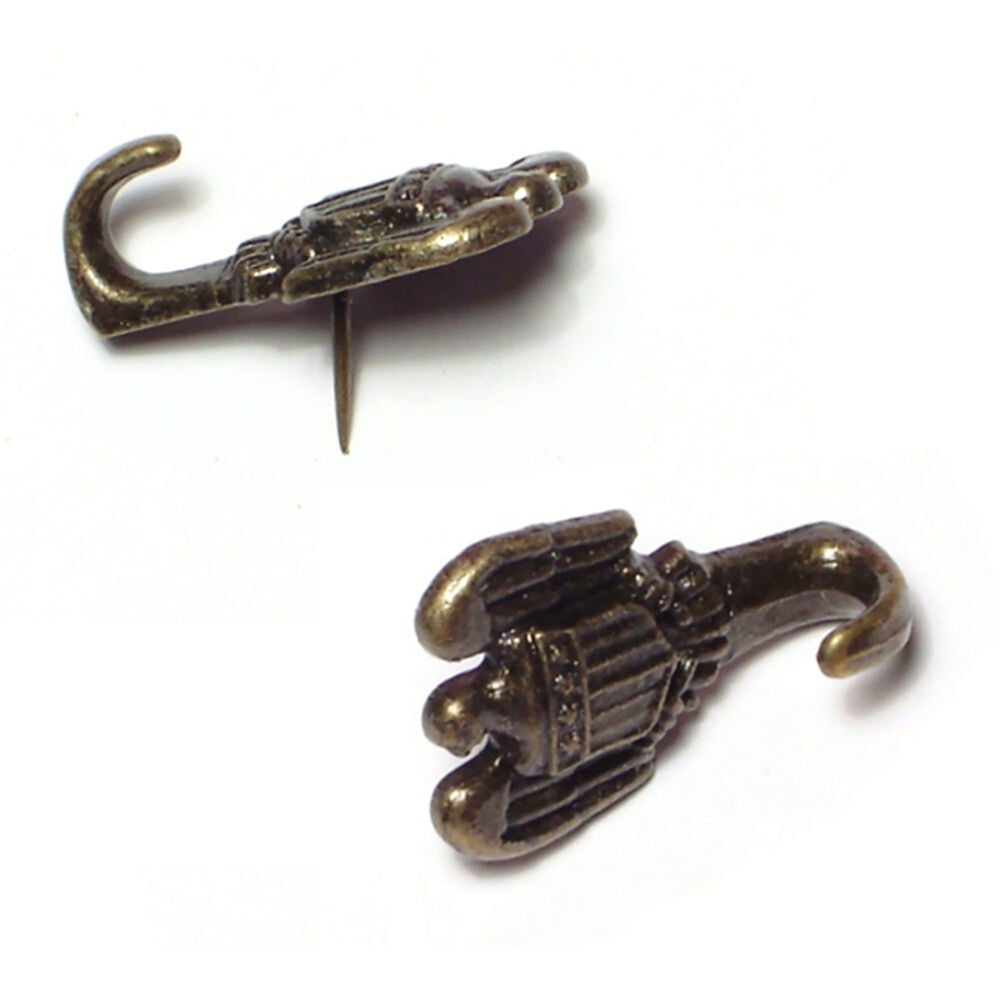 image of Eagle Push Pin Hanger, Brass