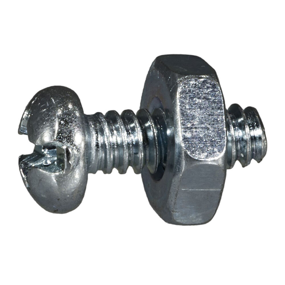 image of 6-32 X 3/8 Combo Round Machine With Nut