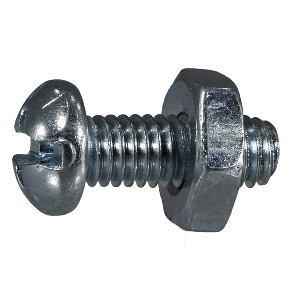 image of 10-32 X 1/2 Combo Round Machine With Nut