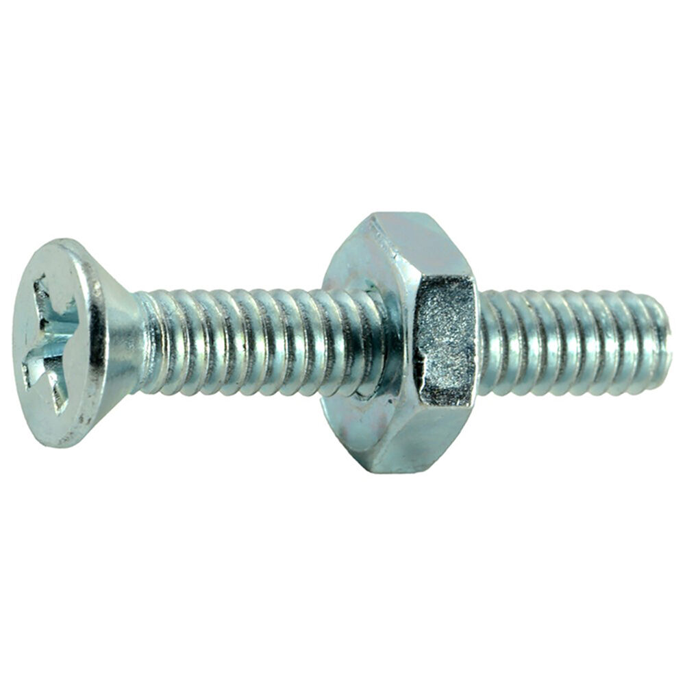 image of 8-32 X 1 Phillips Flat Machine With Nut