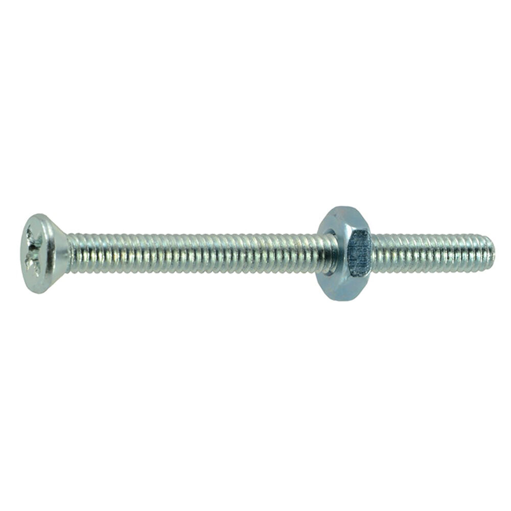 image of 8-32 X 2 Phillips Flat Machine With Nut