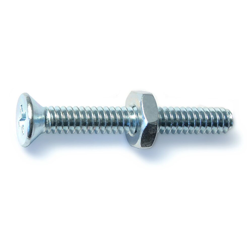 image of 10-24 X 1-1/2 Phillips Flat Machine With Nut