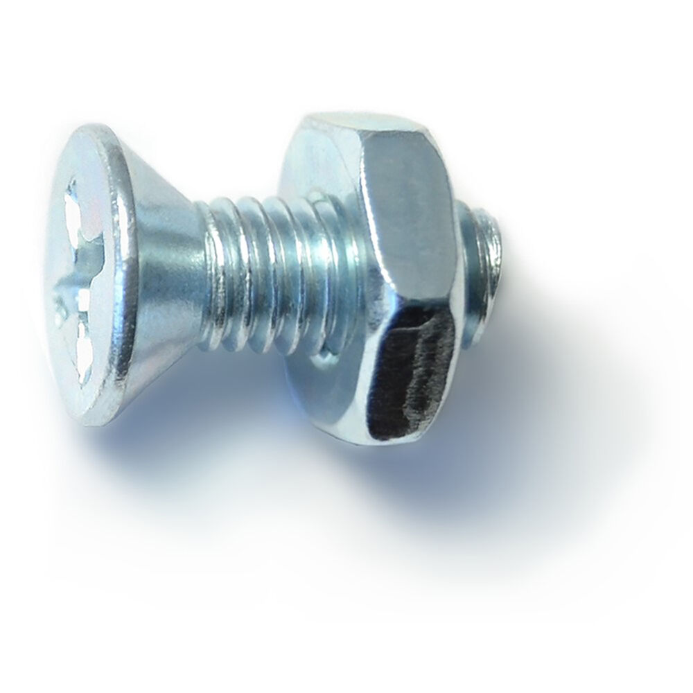 image of 10-32 X 1/2 Phillips Flat Machine With Nut
