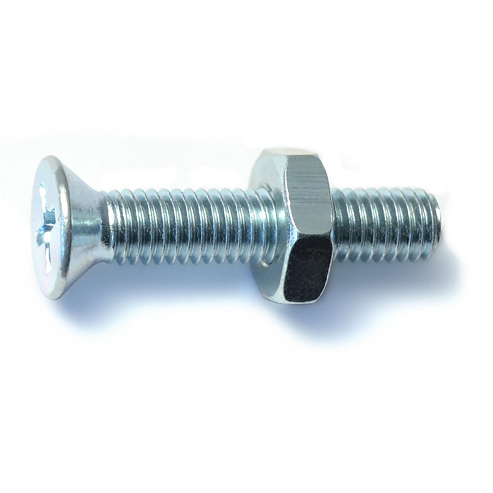 image of 10-32 X 1 Phillips Flat Machine With Nut