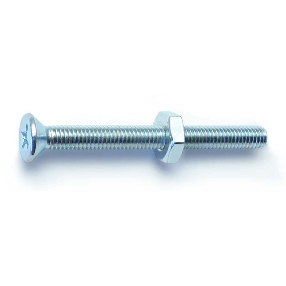 image of 10-32 X 2 Phillips Flat Machine With Nut