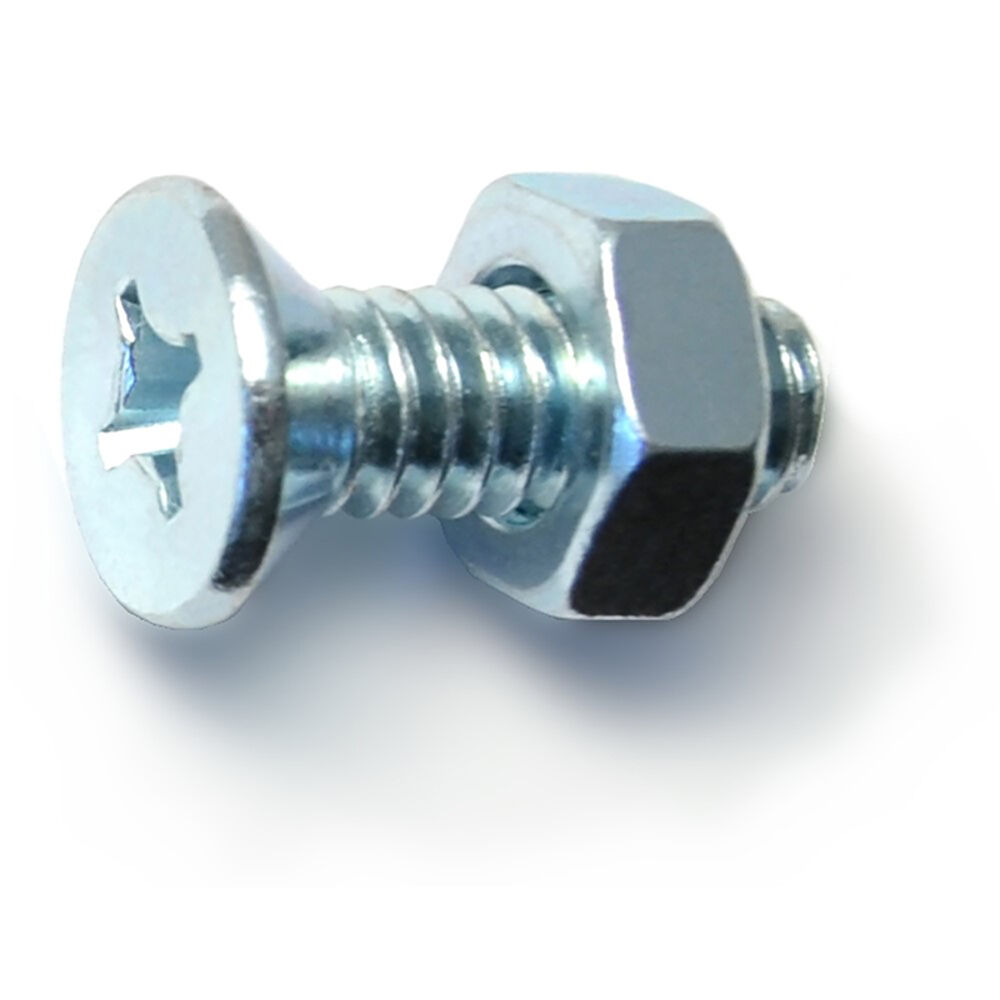 image of 1/4-20 X 3/4 Phillips Flat Machine With Nut