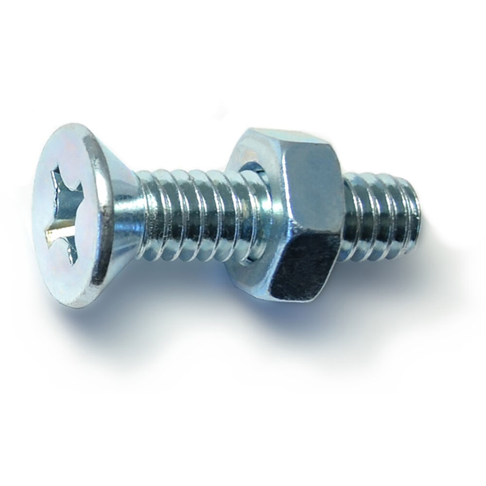 image of 1/4-20 X 1 Phillips Flat Machine With Nut