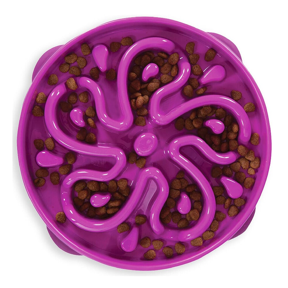 image of Slow Feeder Dog Dish- Non-Skid, Purple, 4 c