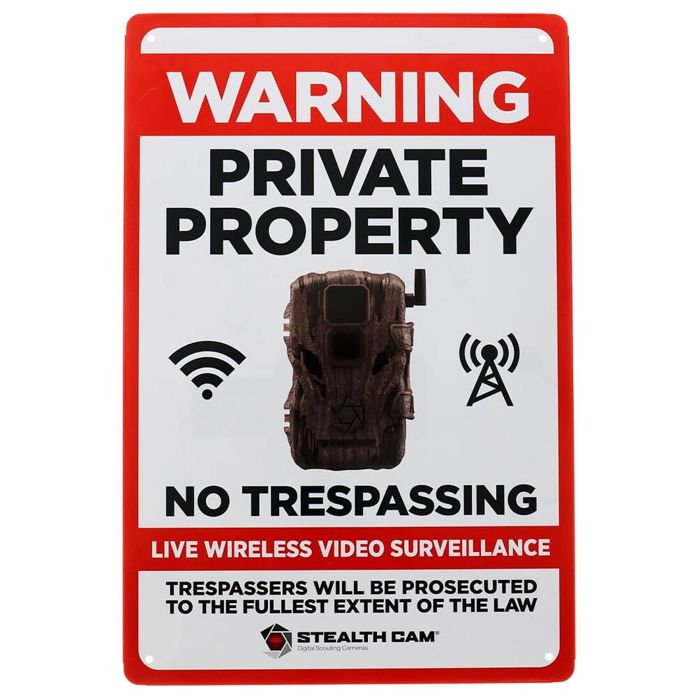 image of 8 in x 12 in Tin Warning Private Property Sign