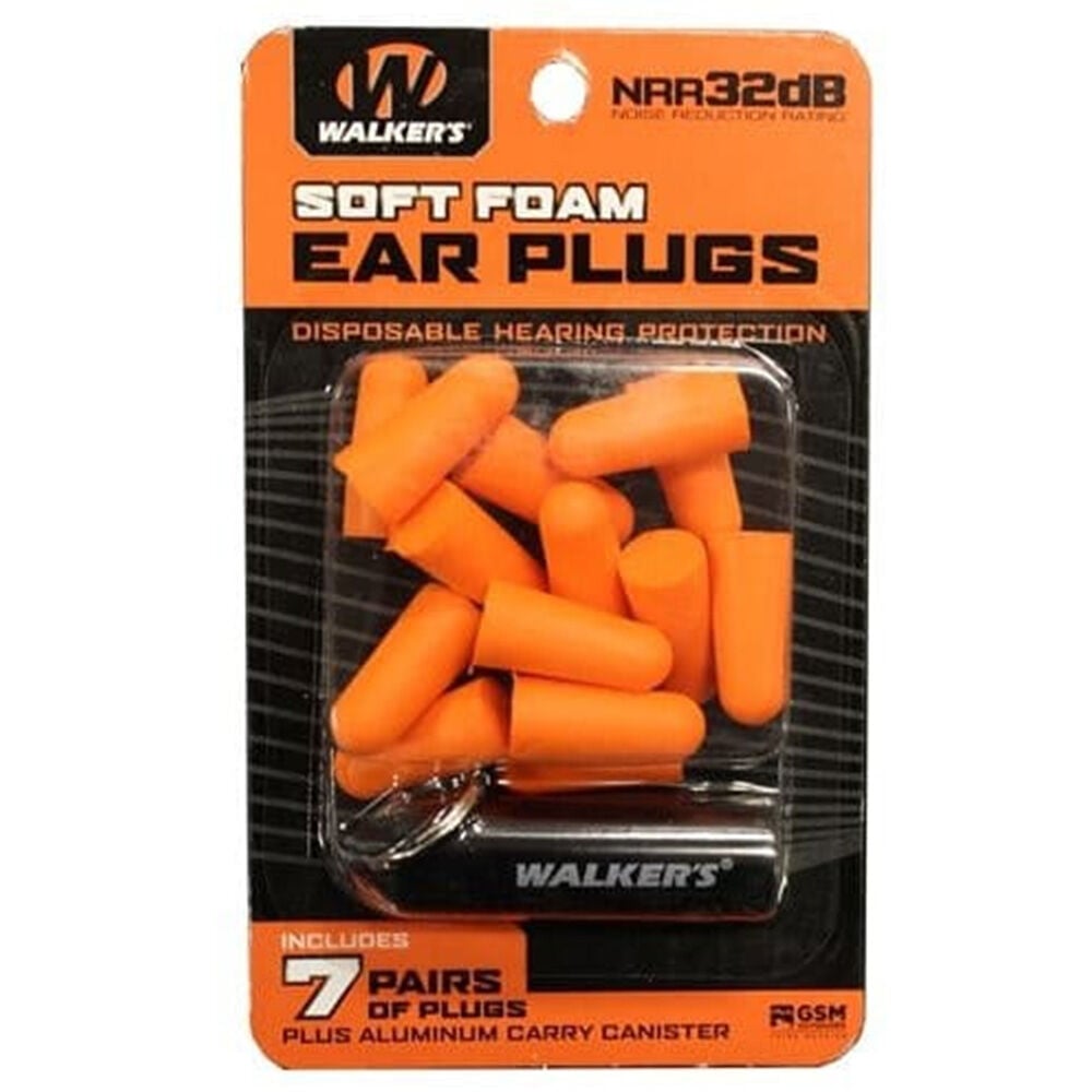 image of Foam Ear Plugs with Black Aluminum Carry Canister- 7 Pairs