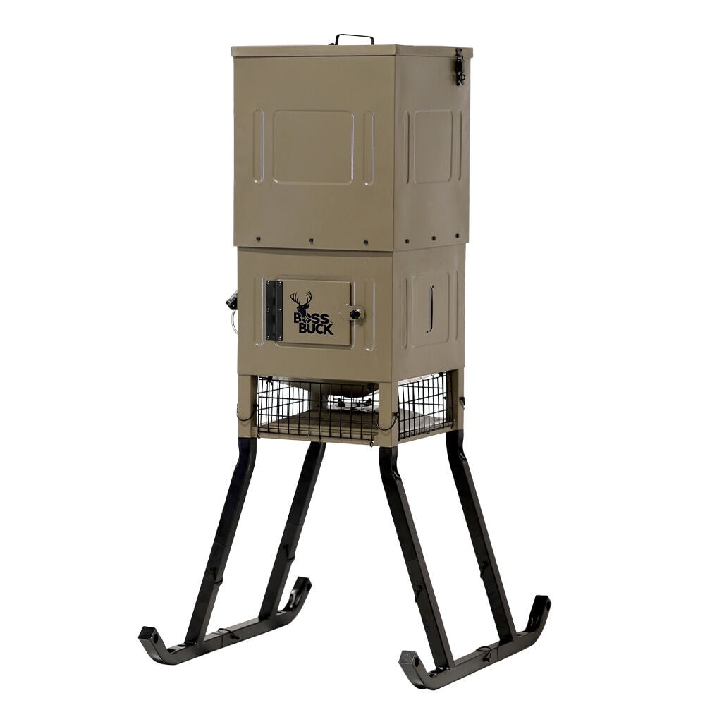 image of 300 lb Sled Feeder with Diverter Plate and Solar Panel