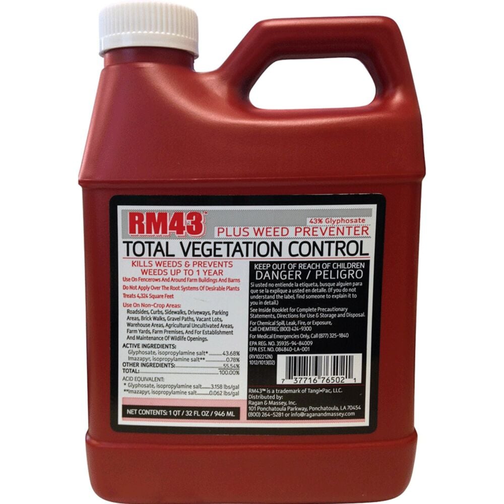 image of RM43 43% Glyphosate Plus Weed Preventer for Total Vegetation Control, 32 oz