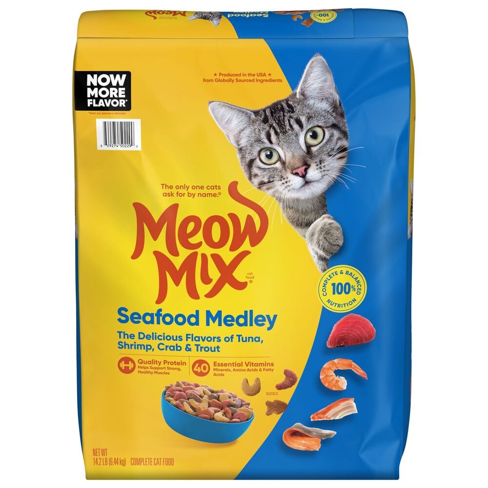 image of Dry Cat Food- Seafood Medley, 14.2 lb