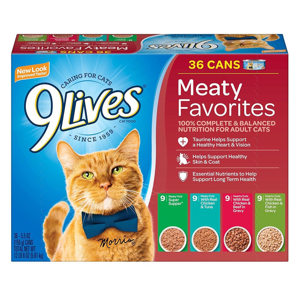 image of Wet Cat Food- Meaty Favorites Variety Pack, 5.5 oz, 36 pk