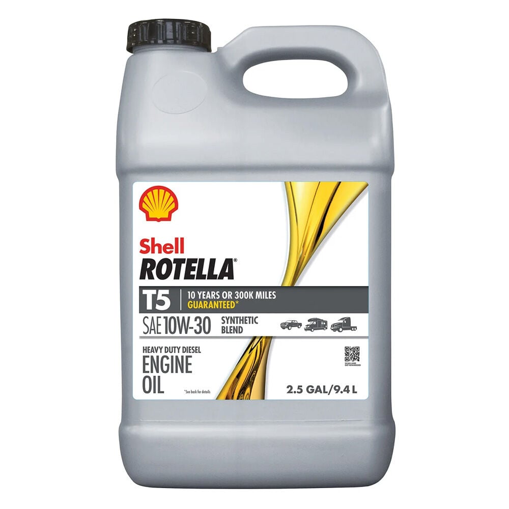 image of Rotella T5 10W30 Synthetic Blend  Diesel Engine Oil, 2.5 gal