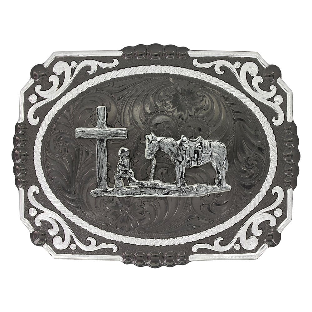 image of Gunmetal Cameo Filigree with Christian Cowboy Buckle