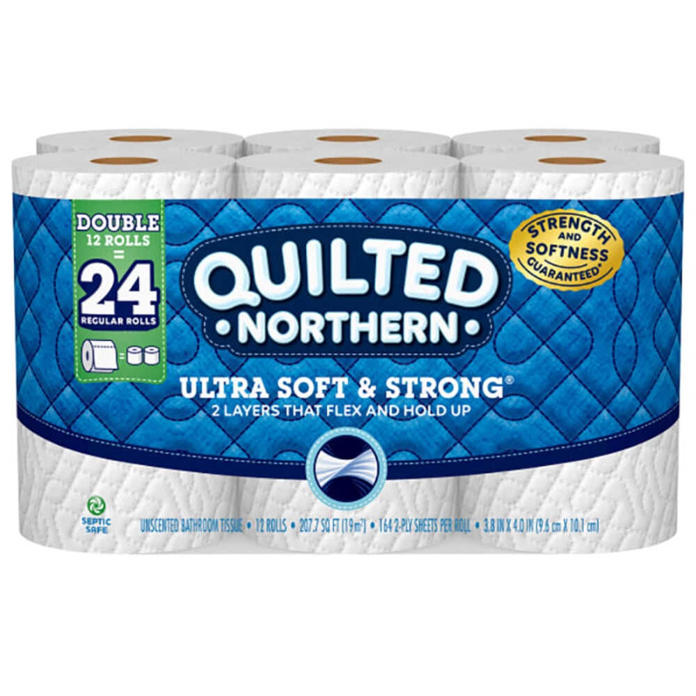image of Ultra Soft & Strong Toilet Paper, 12 Mega Rolls