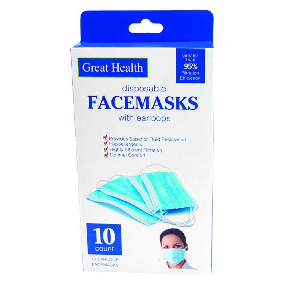 image of Disposable Face Masks - 10 pack