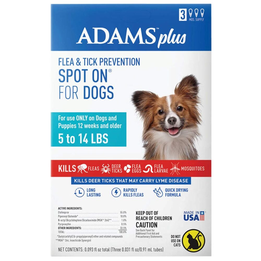 image of Flea and Tick Spot On for Dogs, Small Dogs 5-14 Pounds, 3 Month Supply, With Applicator