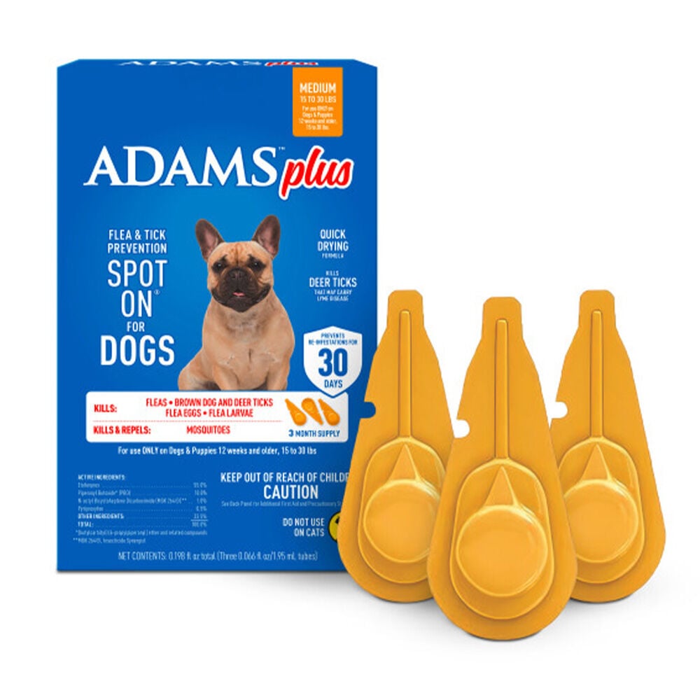 image of Flea and Tick Spot On for Dogs, Medium Dogs 15-30 Pounds, 3 Month Supply, With Applicator