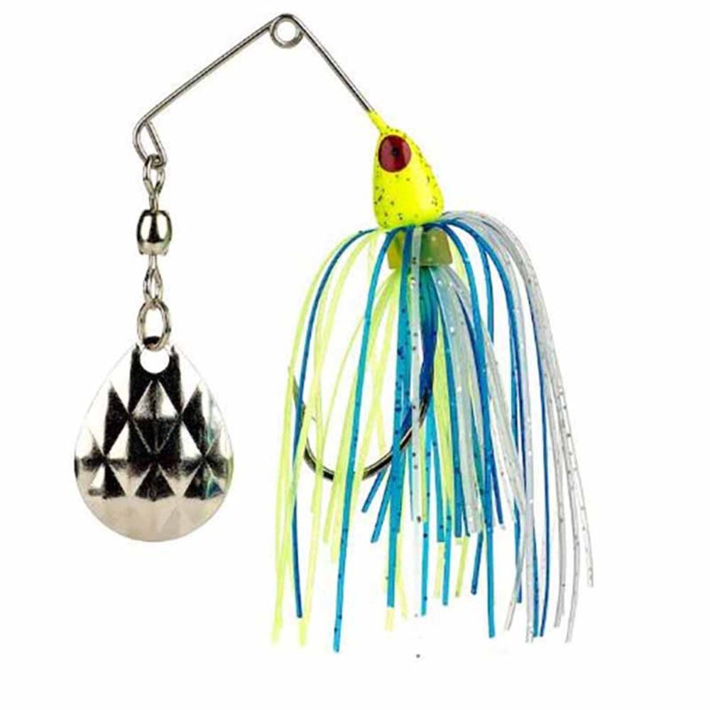 image of 1/8 oz Mini-King Spinner Bait Lure, Chartreuse/Blue/Silver