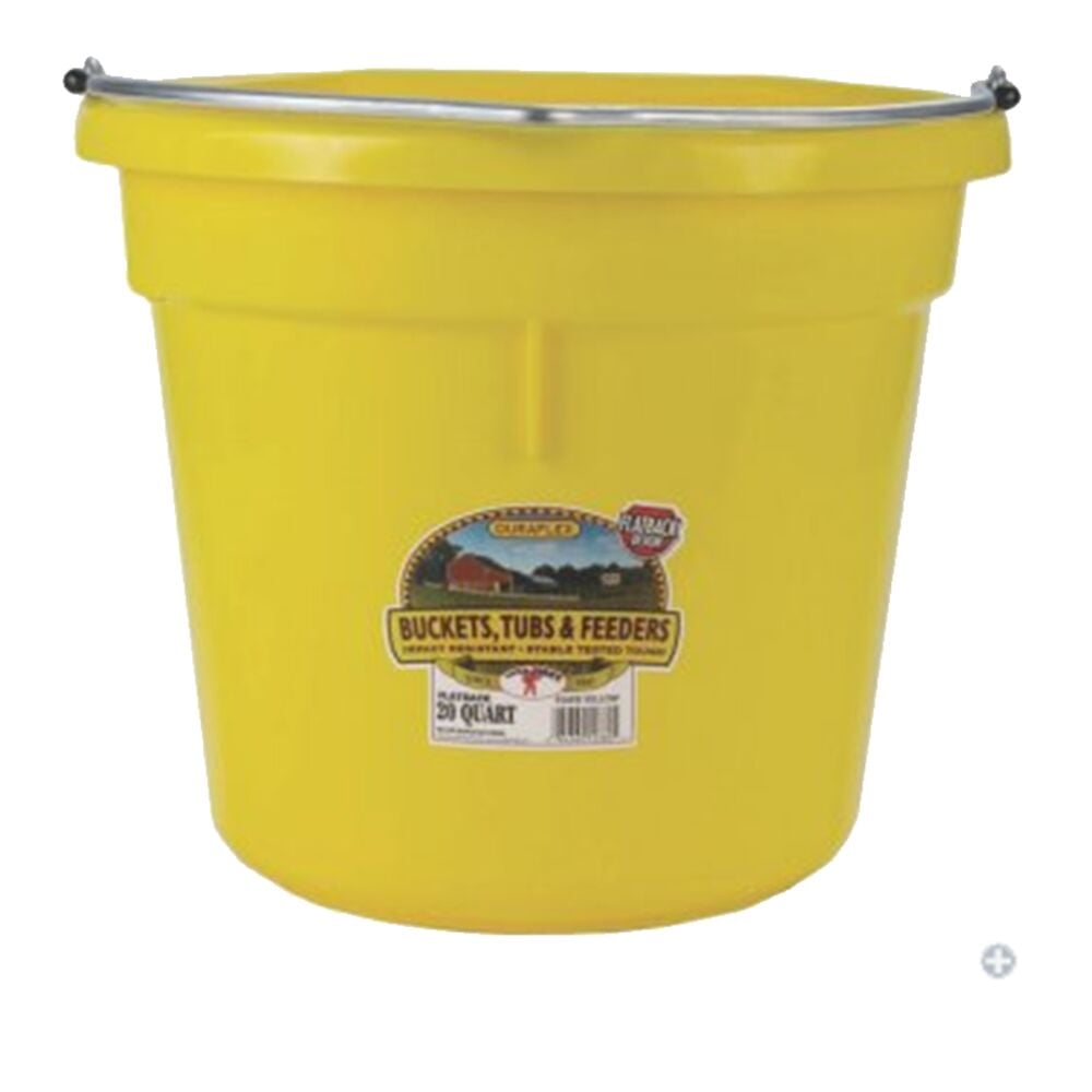 image of Poly Flat Back Bucket, Yellow, 20 qt