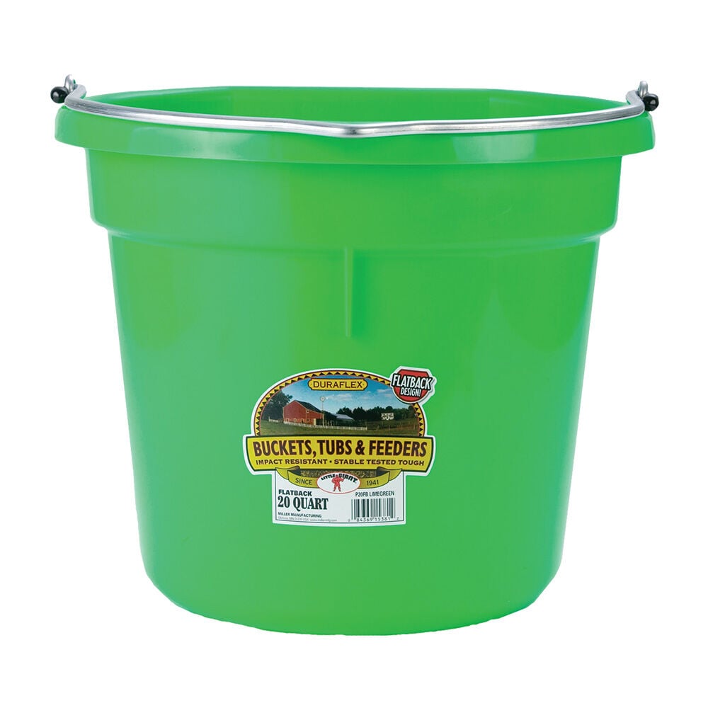 image of Little Giant Bucket, Flat Back, Poly, Lime, 20 qt
