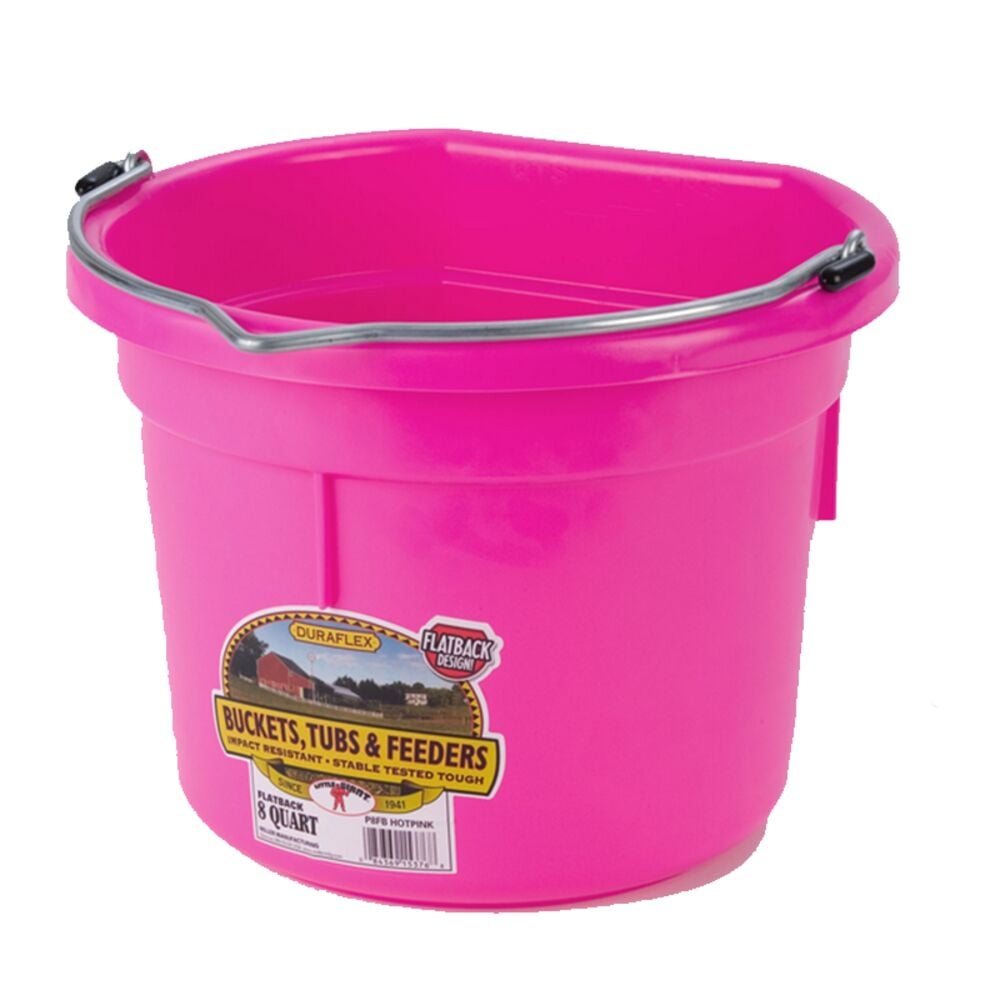image of Little Giant Bucket, Flat Back, Poly, Pink, 8 qt