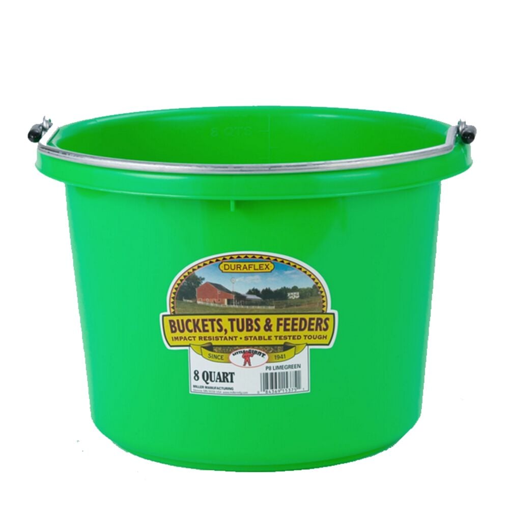 image of Little Giant Bucket, Flat Back, Poly, Lime, 8 qt