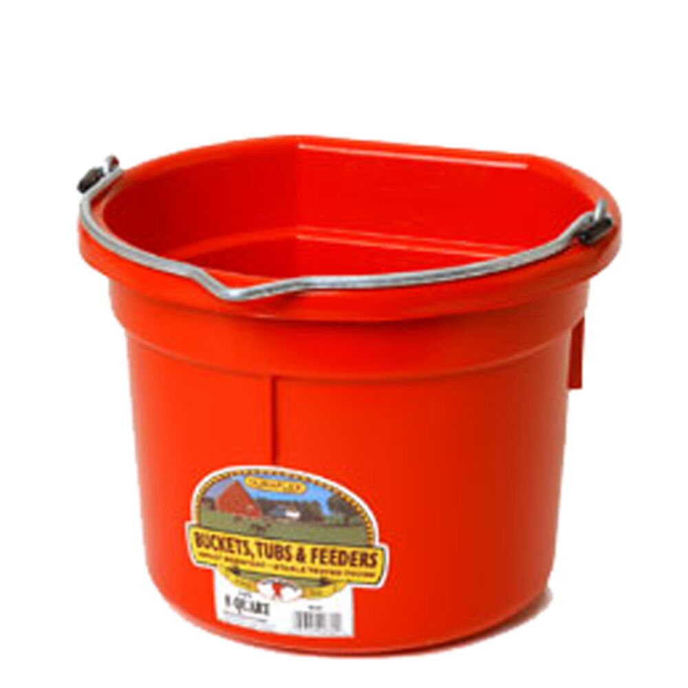 image of Little Giant Bucket, Flat Back, Poly, Red, 8 qt