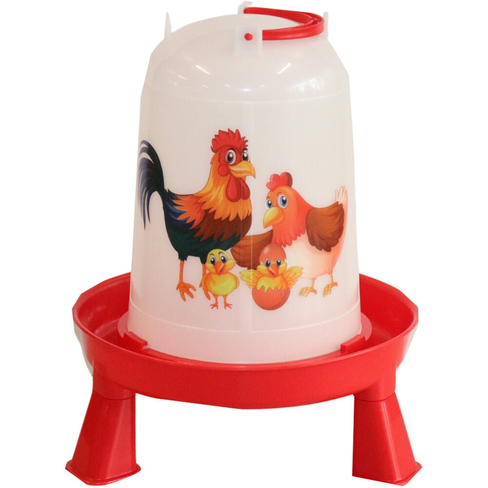 image of Illustrated Poultry Waterer with Legs, 5 qt