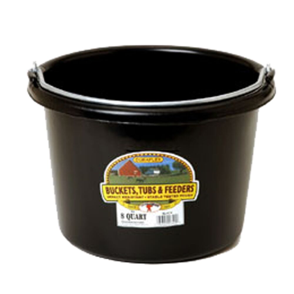 image of Little Giant Bucket, Poly, Black, 8 qt