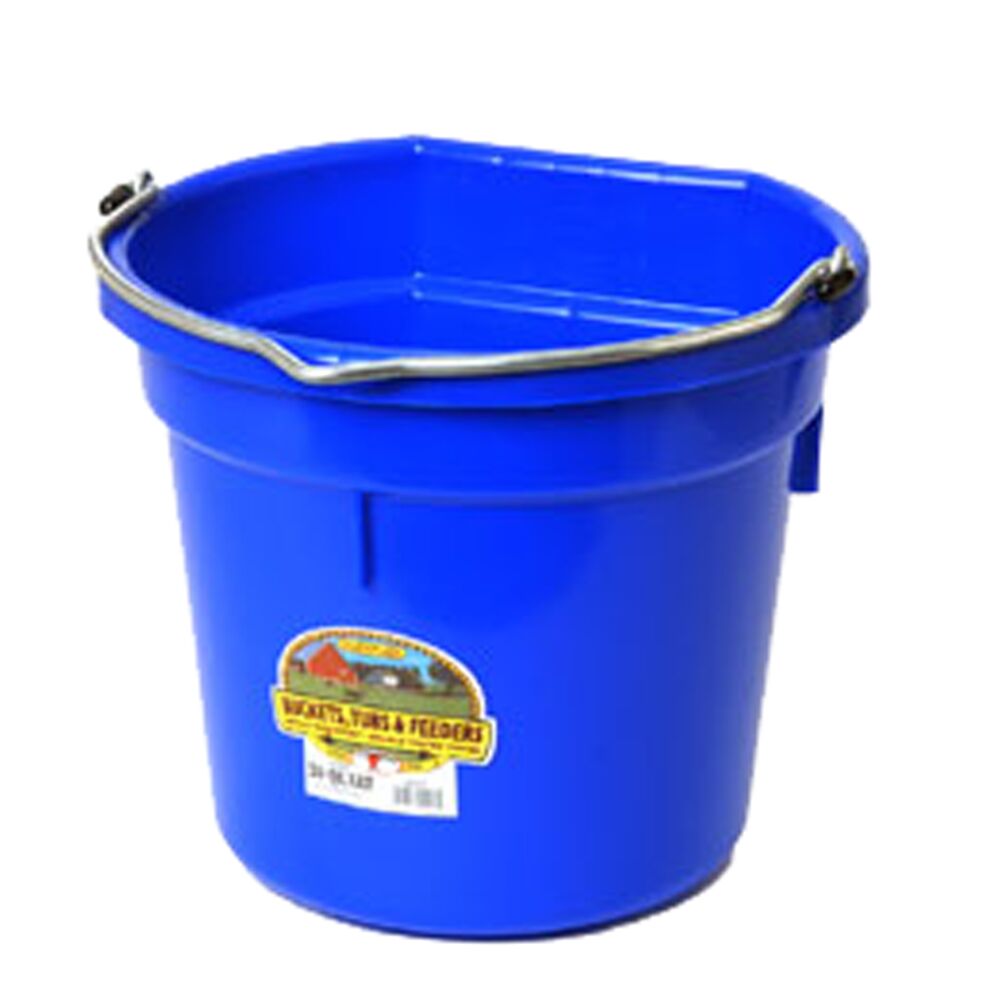 image of Little Giant Bucket, Flat Back, Poly, Blue, 20 qt