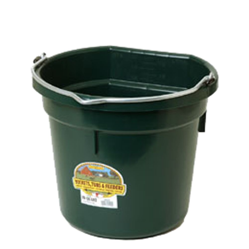 image of Little Giant Bucket, Flat Back, Poly, Green, 20 qt