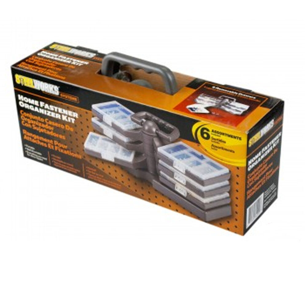 image of Fastener Organizer Kit with 6 Assortments & Handle