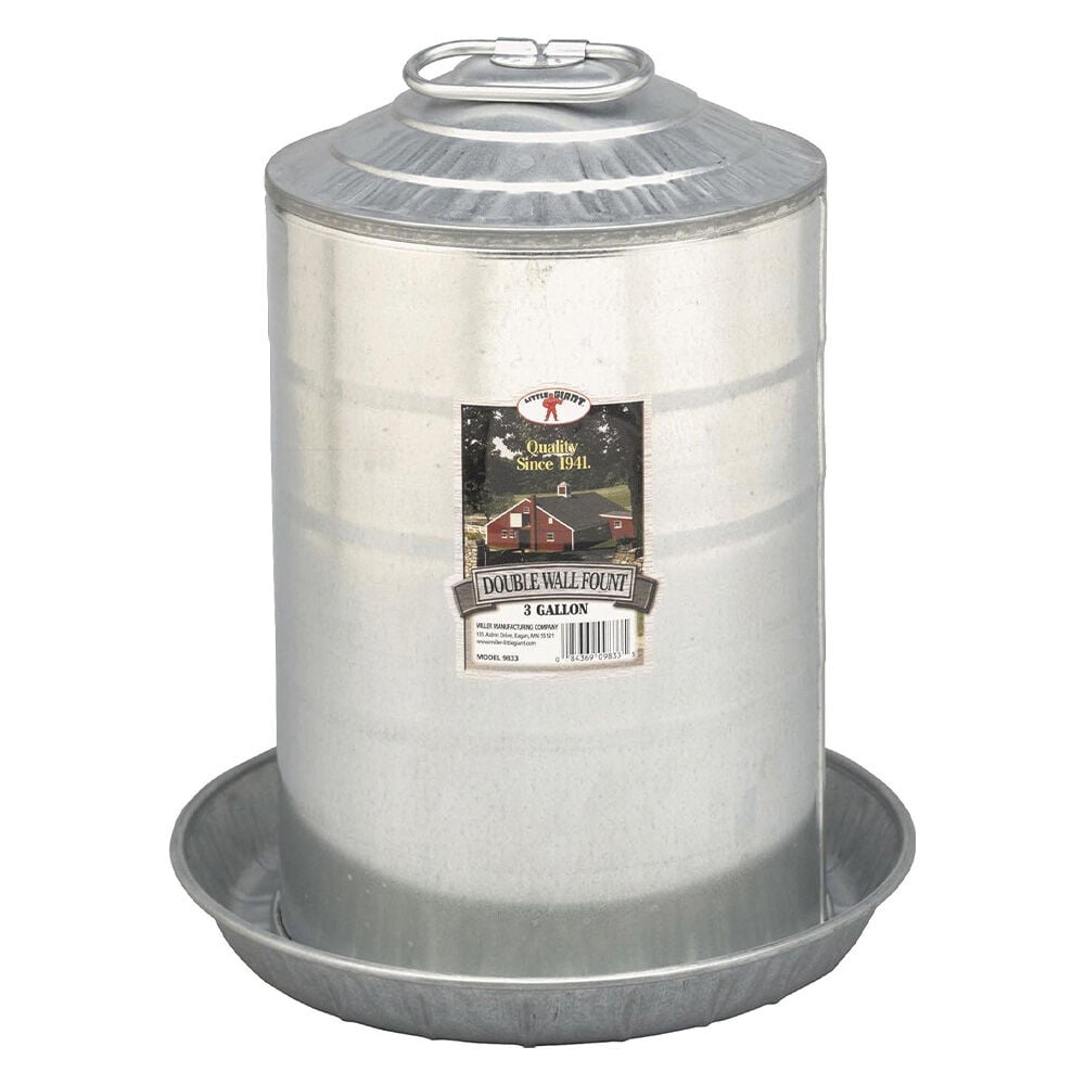 image of Galvanized Poultry Waterer- 3 gal