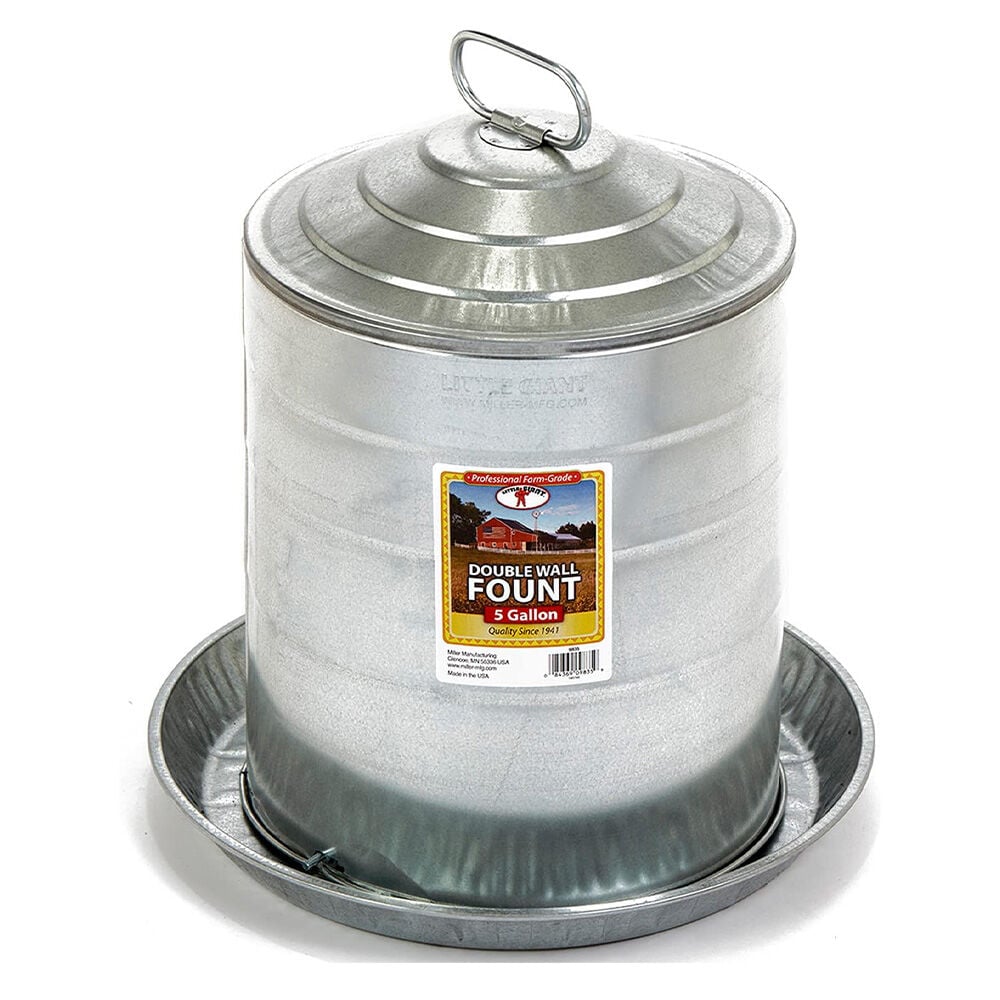 image of Galvanized Poultry Waterer- 5 gal