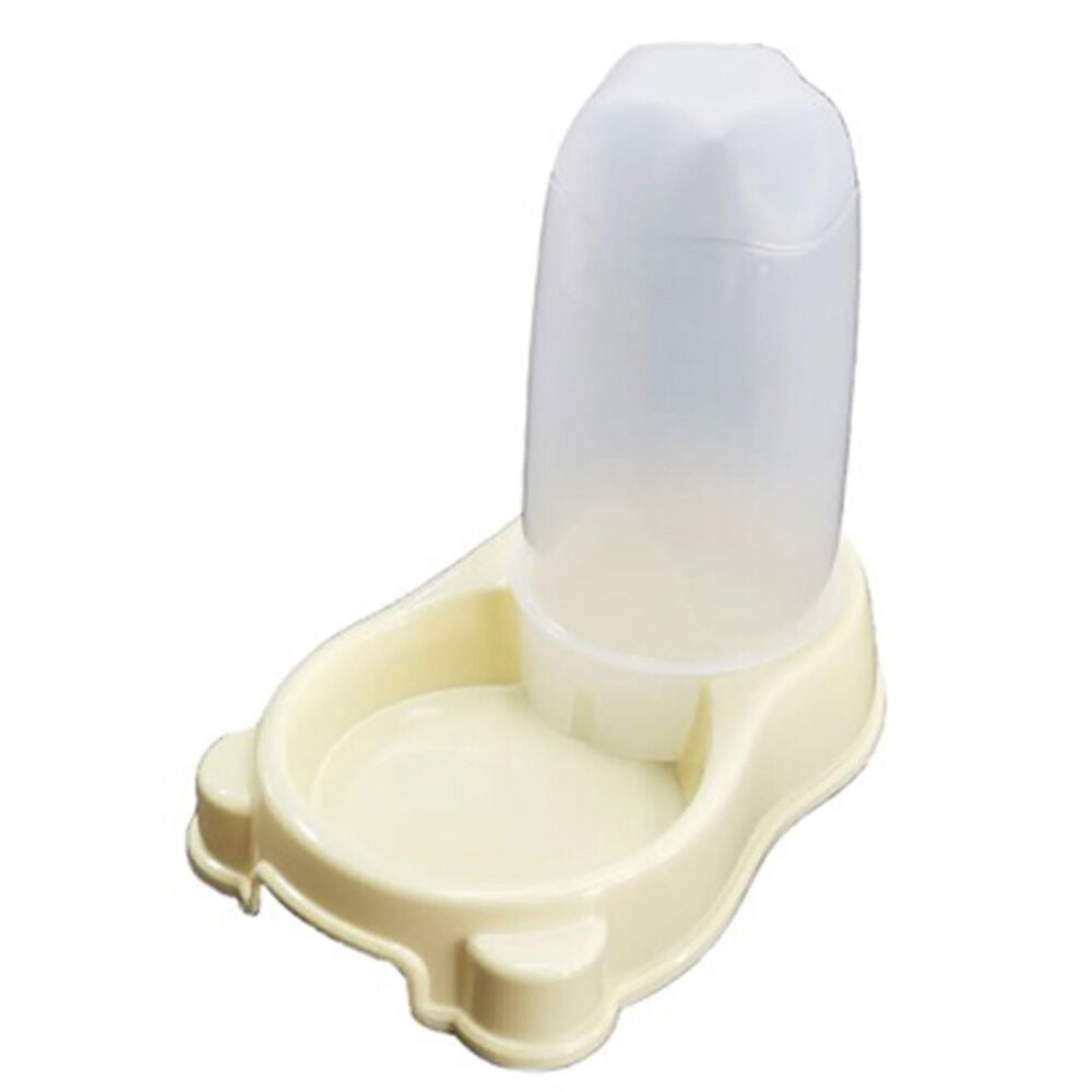 image of Pet Gravity Feeder and Waterer- Cream, 1.5 L