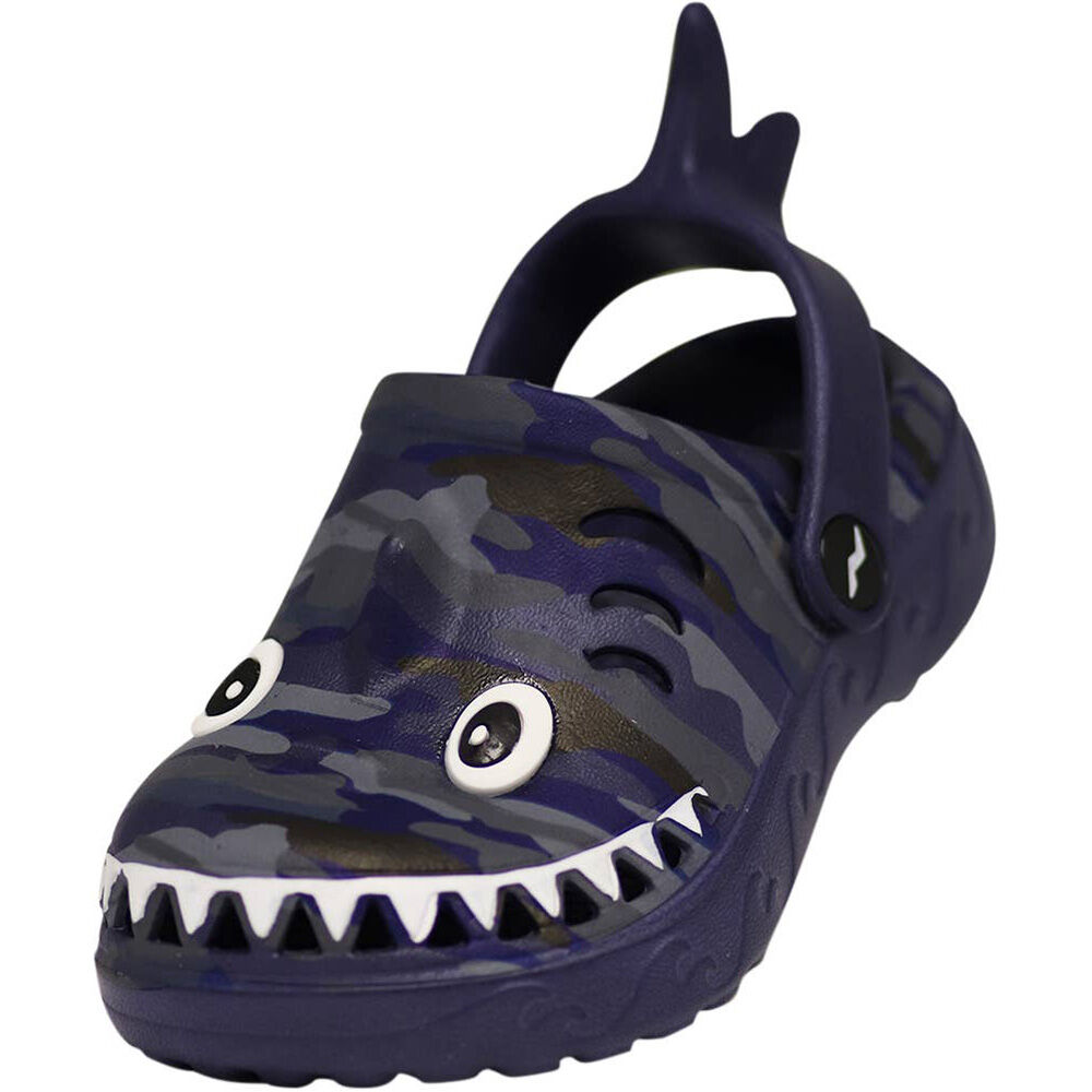 image of Boys' 6-11 Blue Camo Shark Clogs