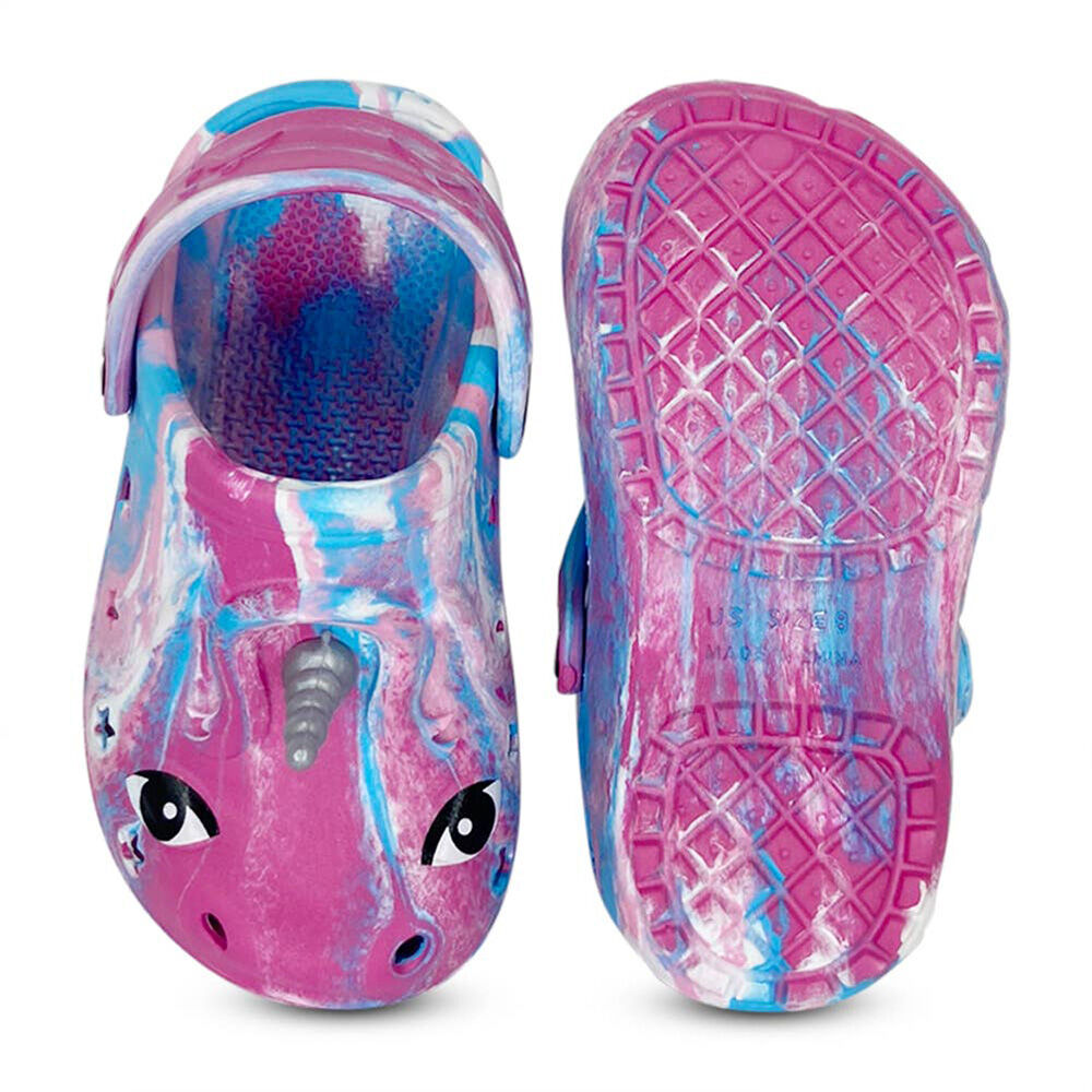 image of Girls' 6-11 Tie Dye Fuchsia Clogs