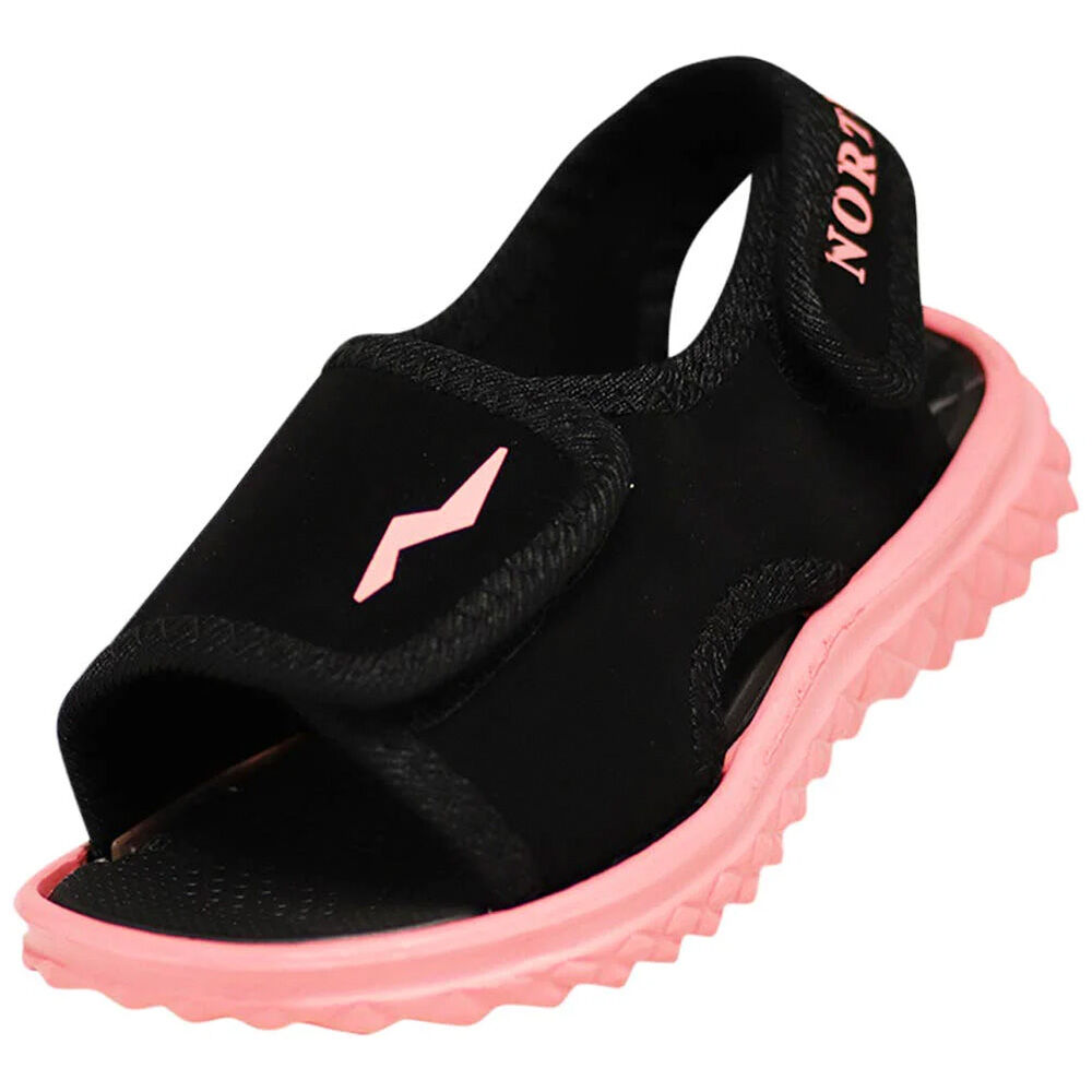 image of Girls' 5-10 Black/Pink Sport Sandals