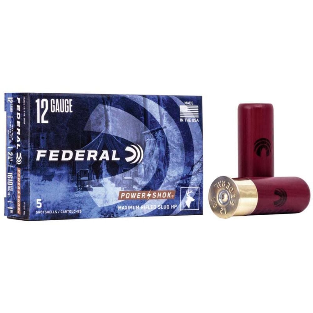 image of Power-Shok 12 Gauge Slug Shotgun Ammunition, 5 rds